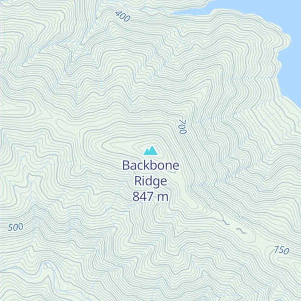 Map of Backbone Ridge