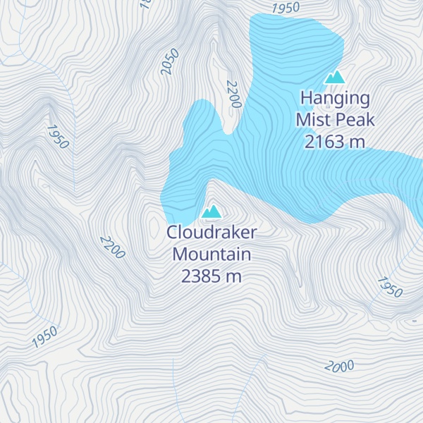 Map of Cloudraker Mountain