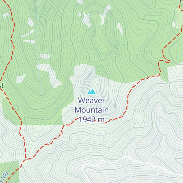 Map of Weaver Mountain