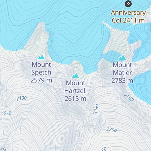 Map of Mount Hartzell
