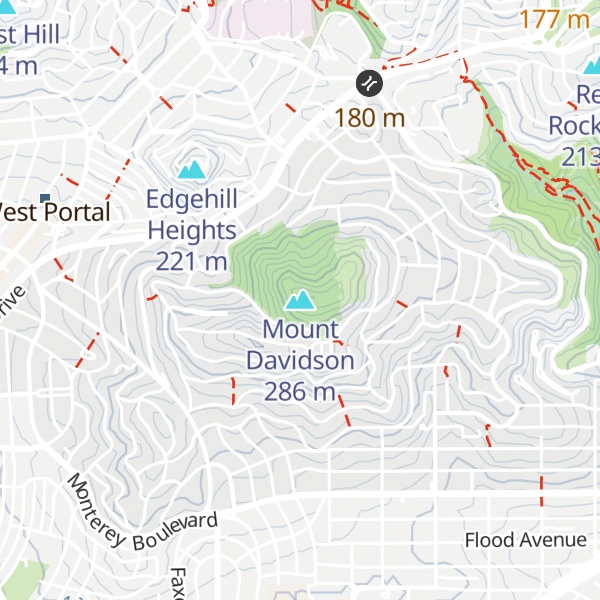 Map of Mount Davidson