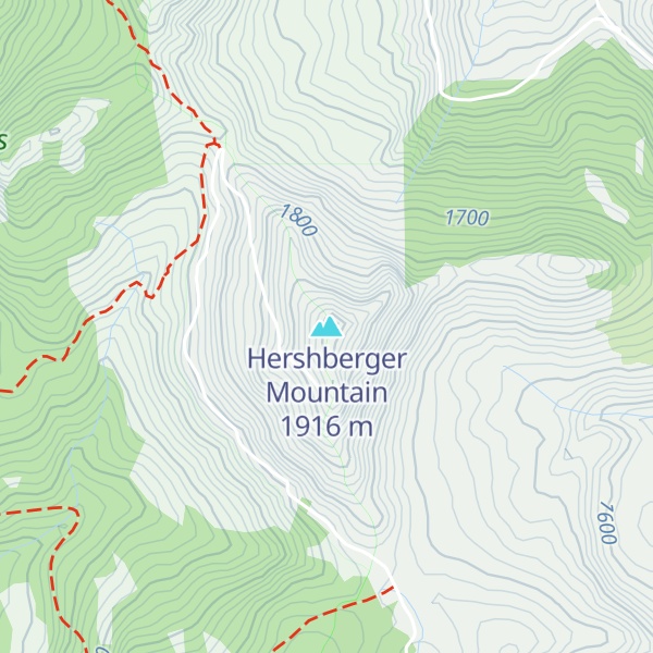 Map of Hershberger Mountain