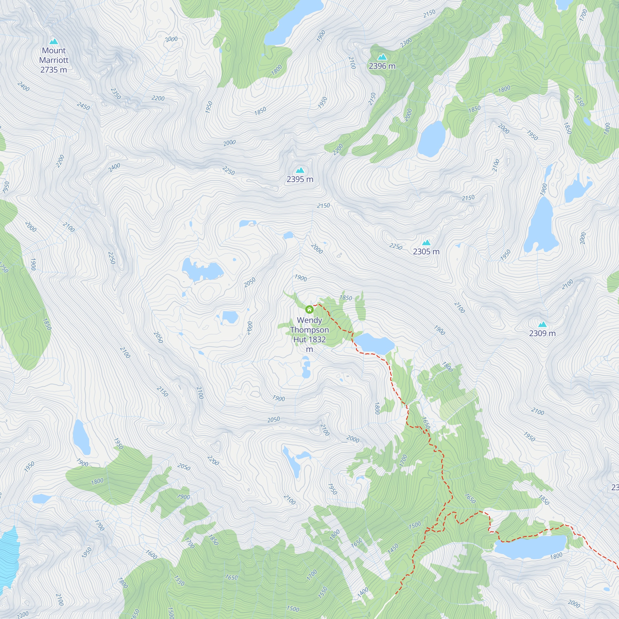 Wendy Thompson Hut map