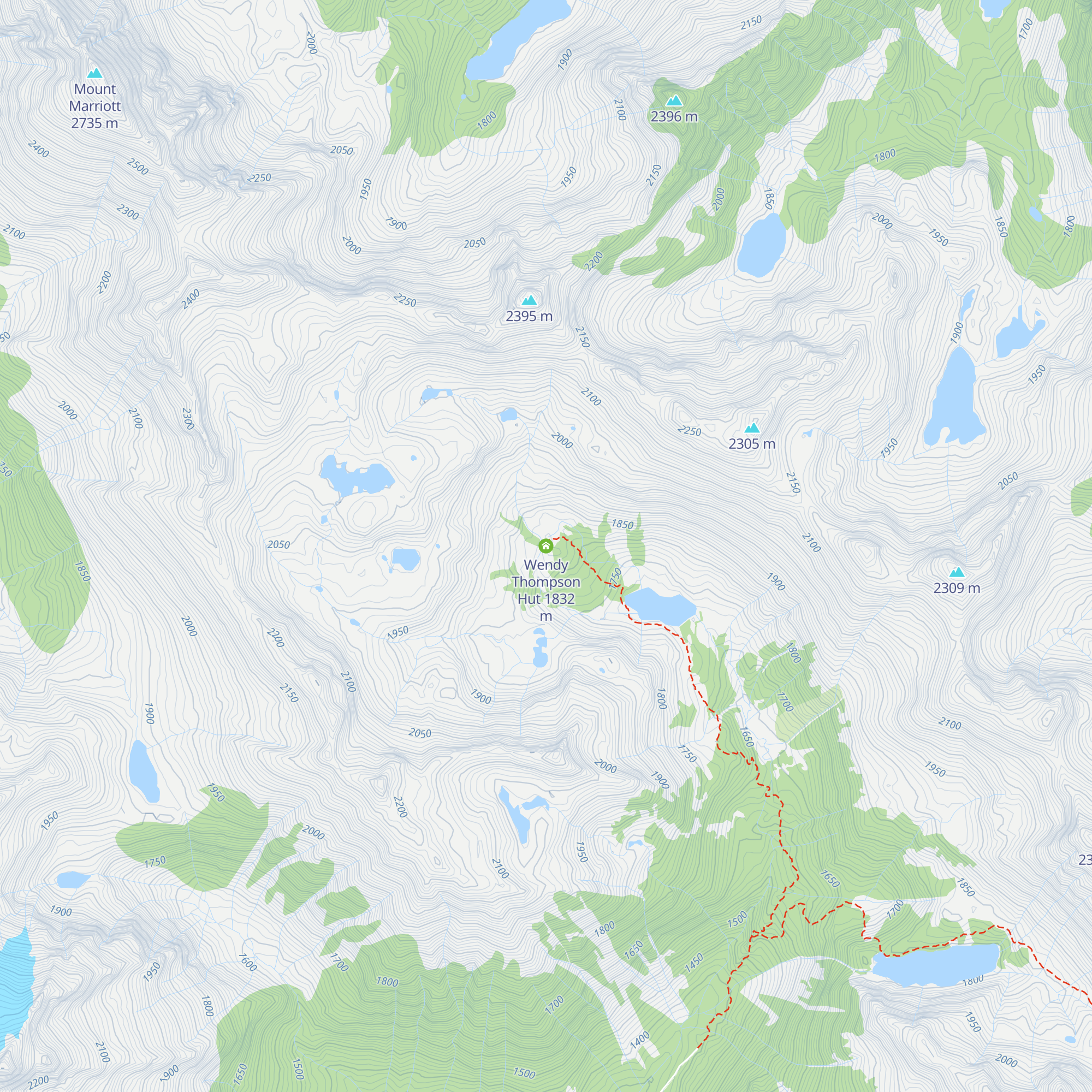 Wendy Thompson Hut map