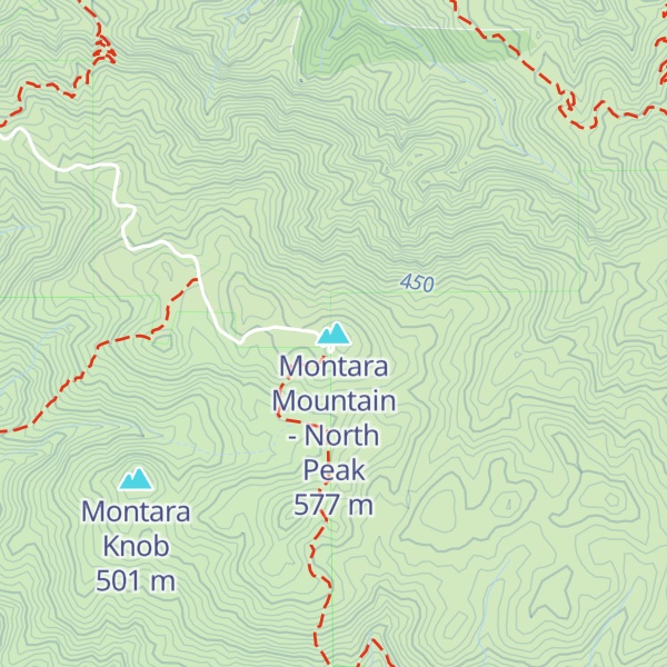 Map of Montara Mountain - North Peak