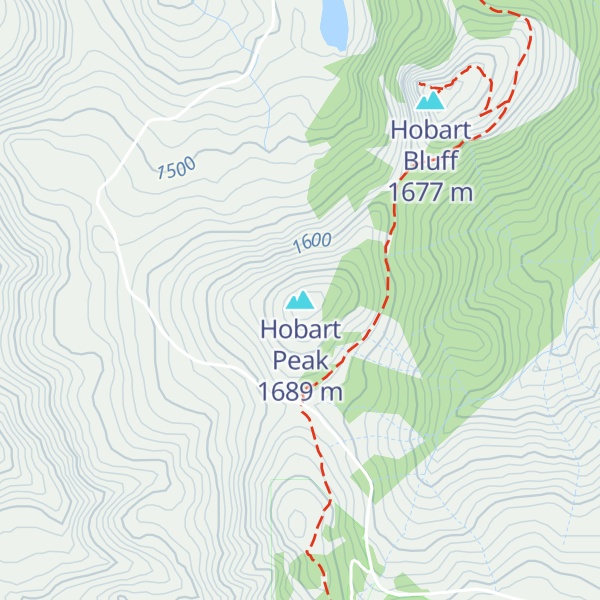 Map of Hobart Peak