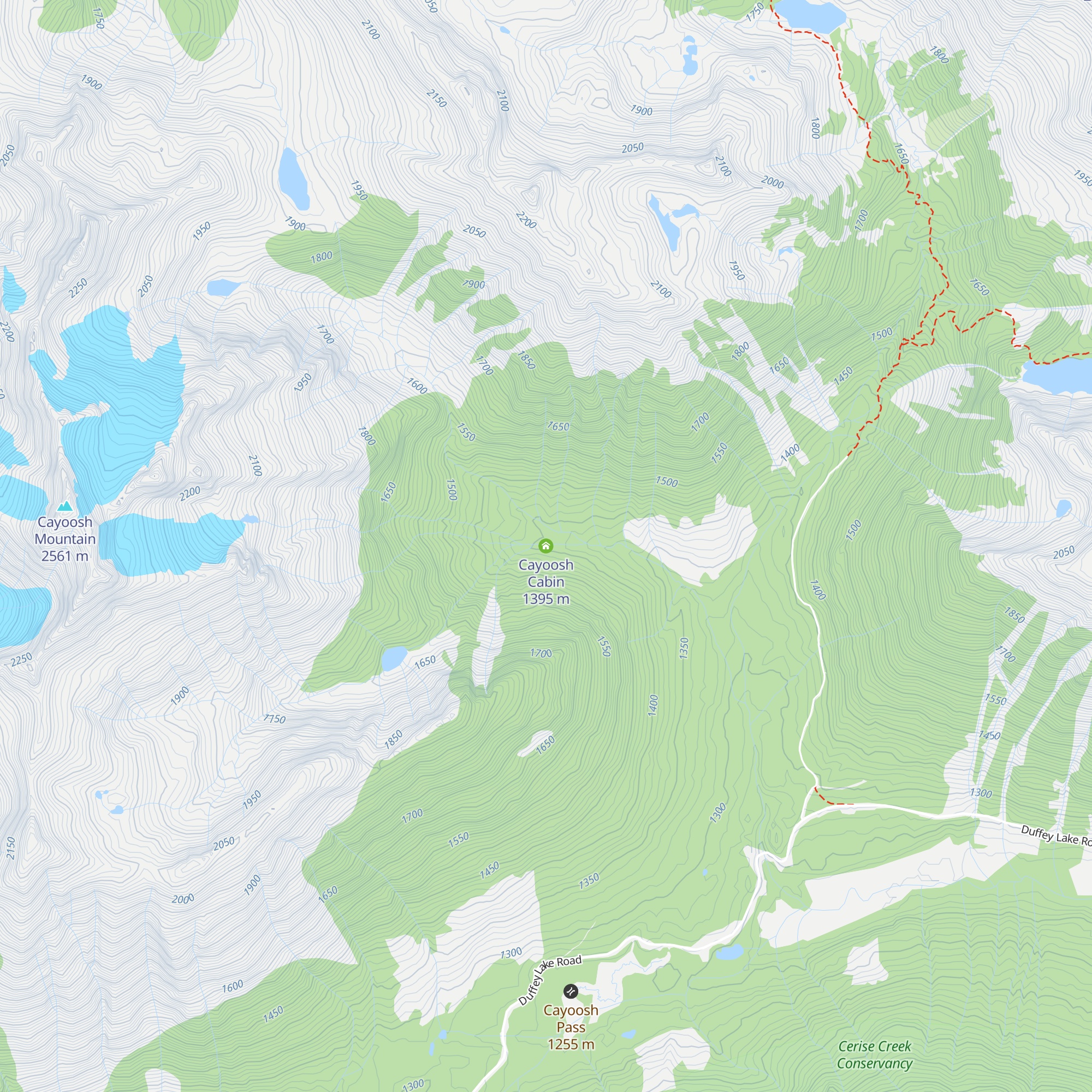 Cayoosh Cabin map