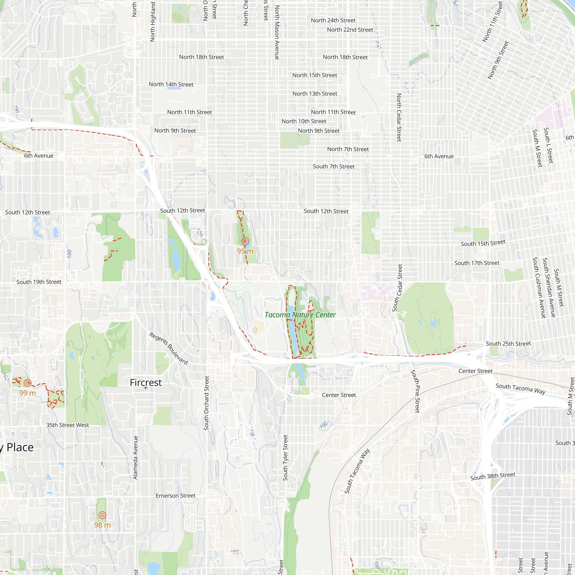 Tacoma Nature Center Interpretive Center map