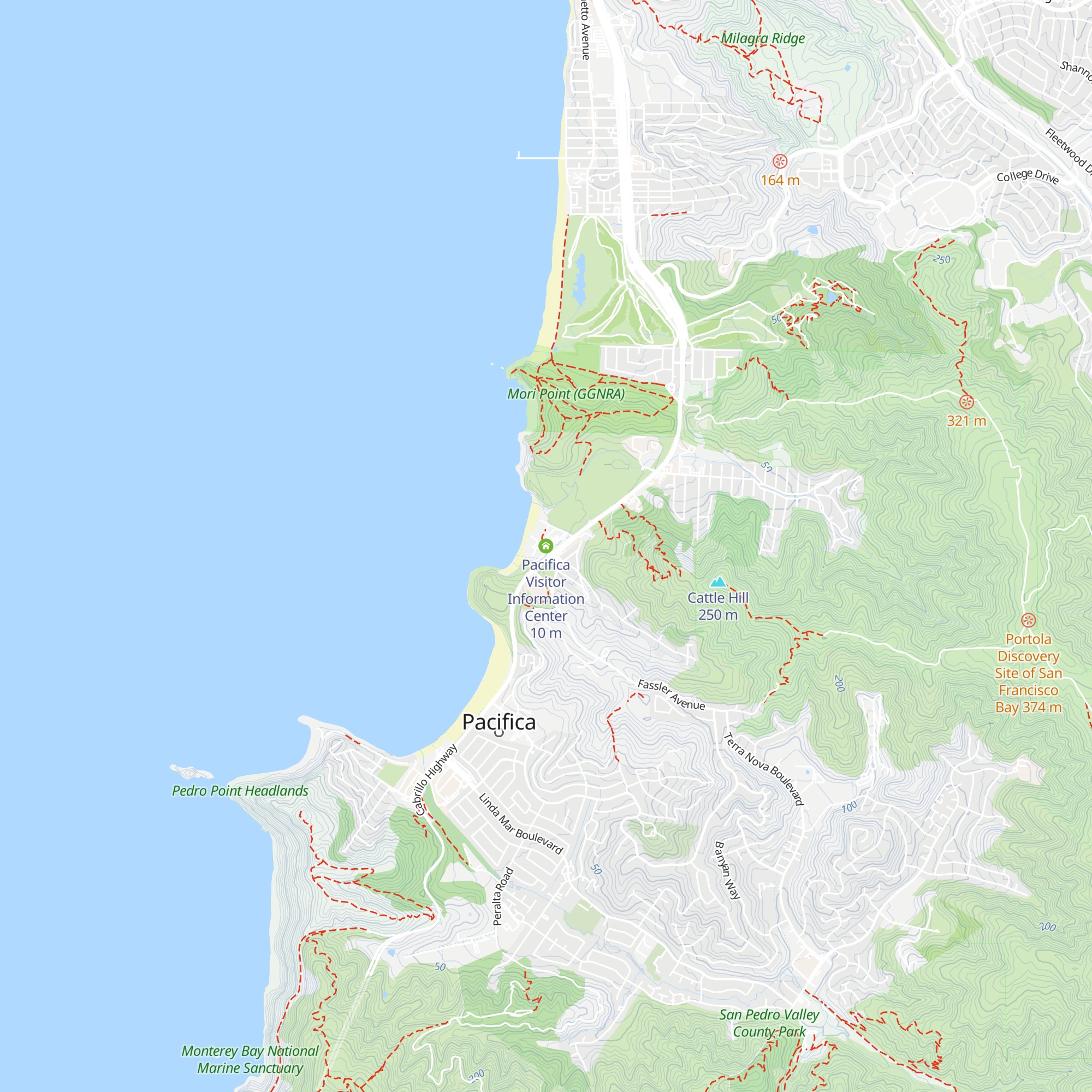 Pacifica Visitor Information Center map