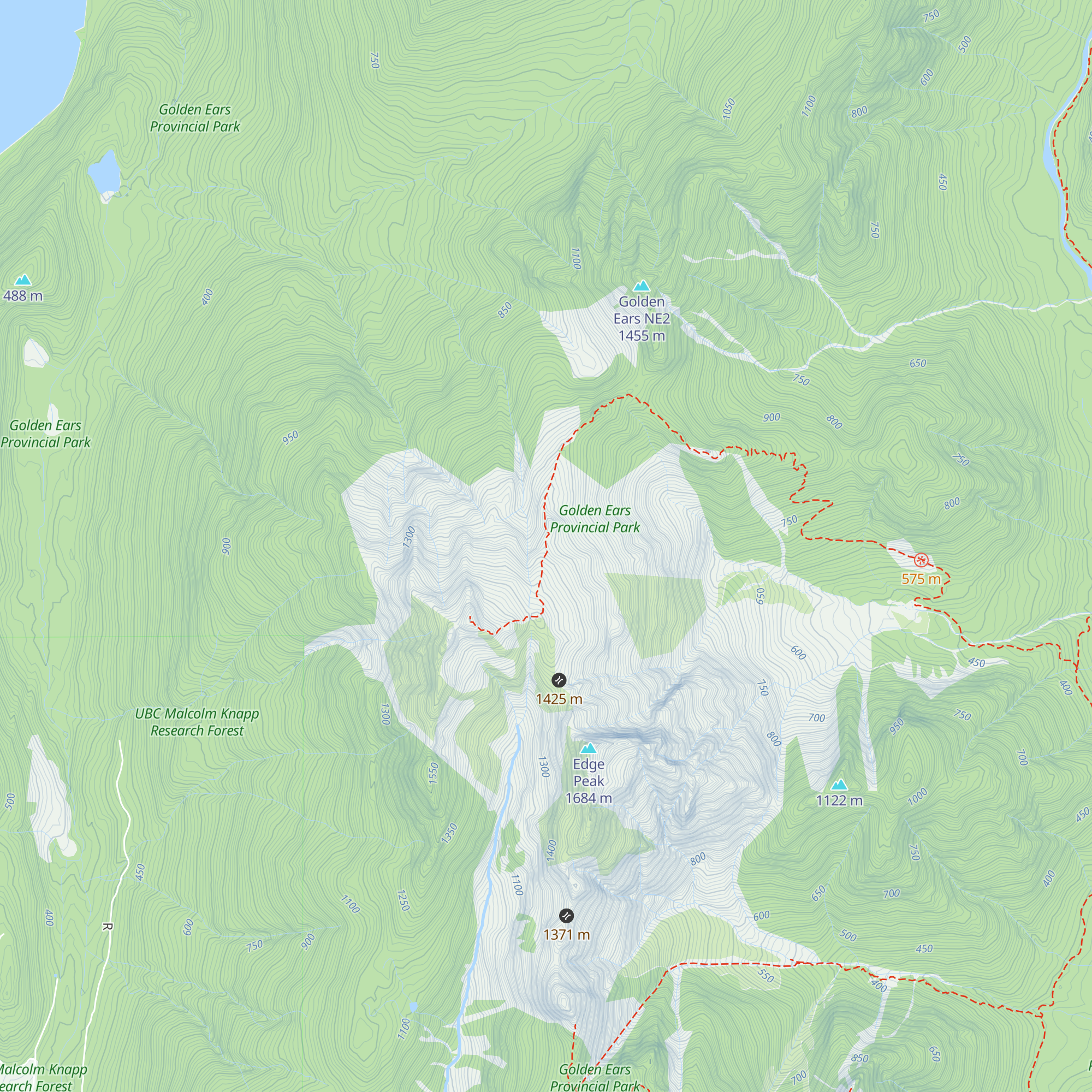 Golden Ears Shelter map