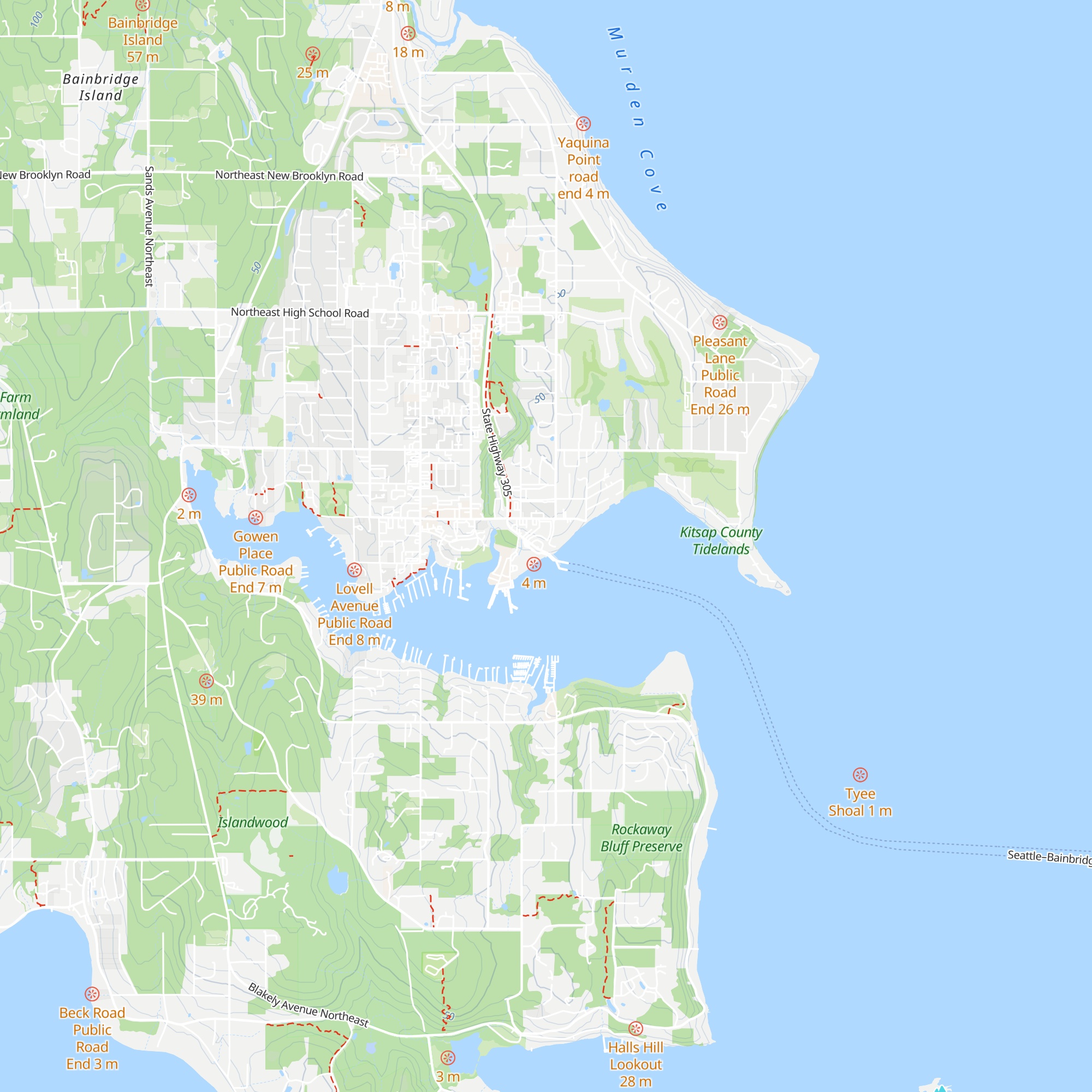 Bainbridge Island Information map