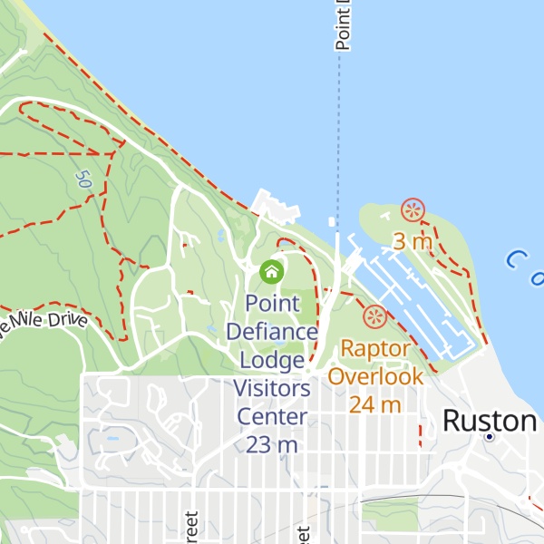Map of Point Defiance Lodge Visitors Center