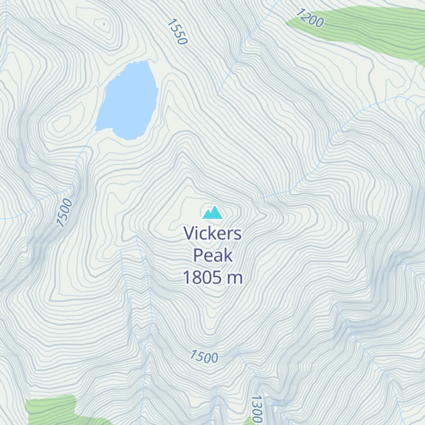 Map of Vickers Peak