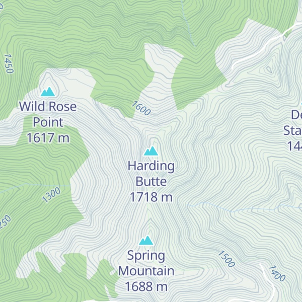Map of Harding Butte
