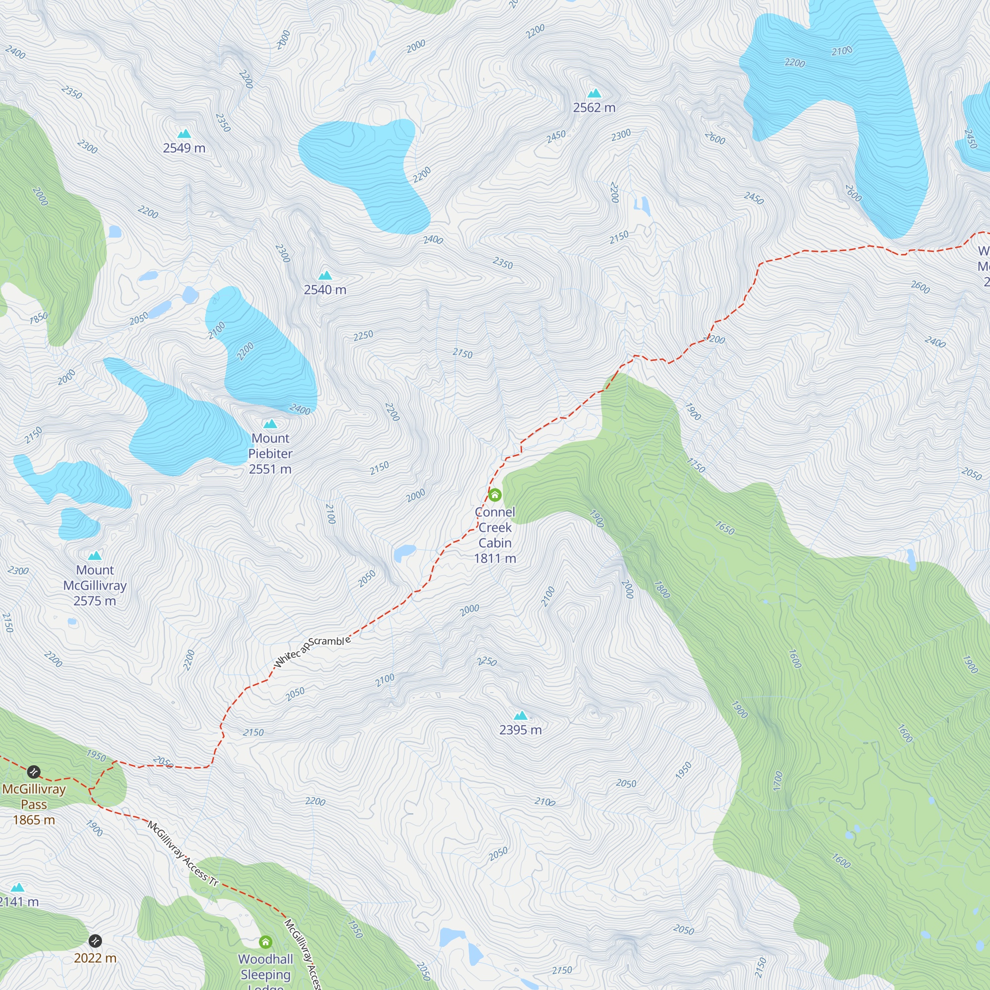 Connel Creek Cabin map