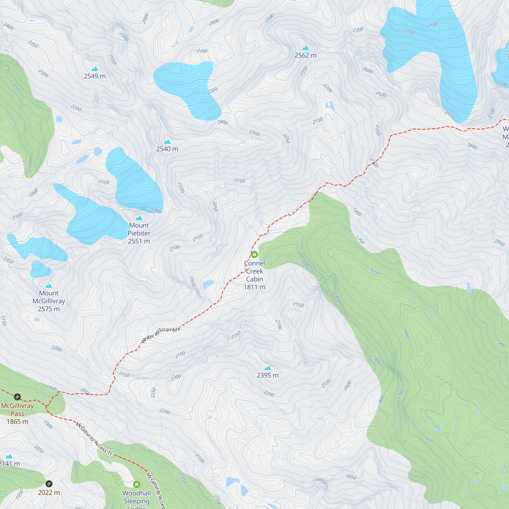 Connel Creek Cabin map