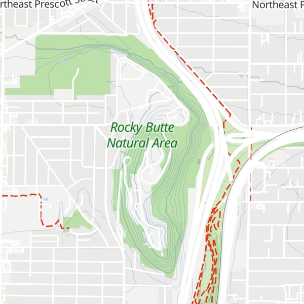 Map of Rocky Butte