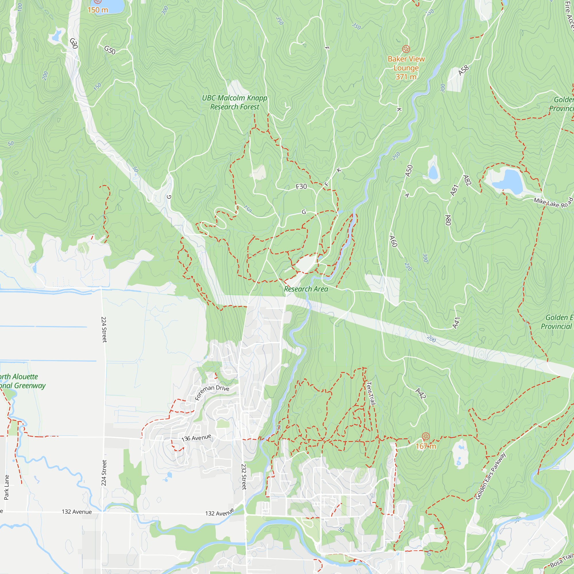 UBC Malcolm Knapp Research Forest Office map