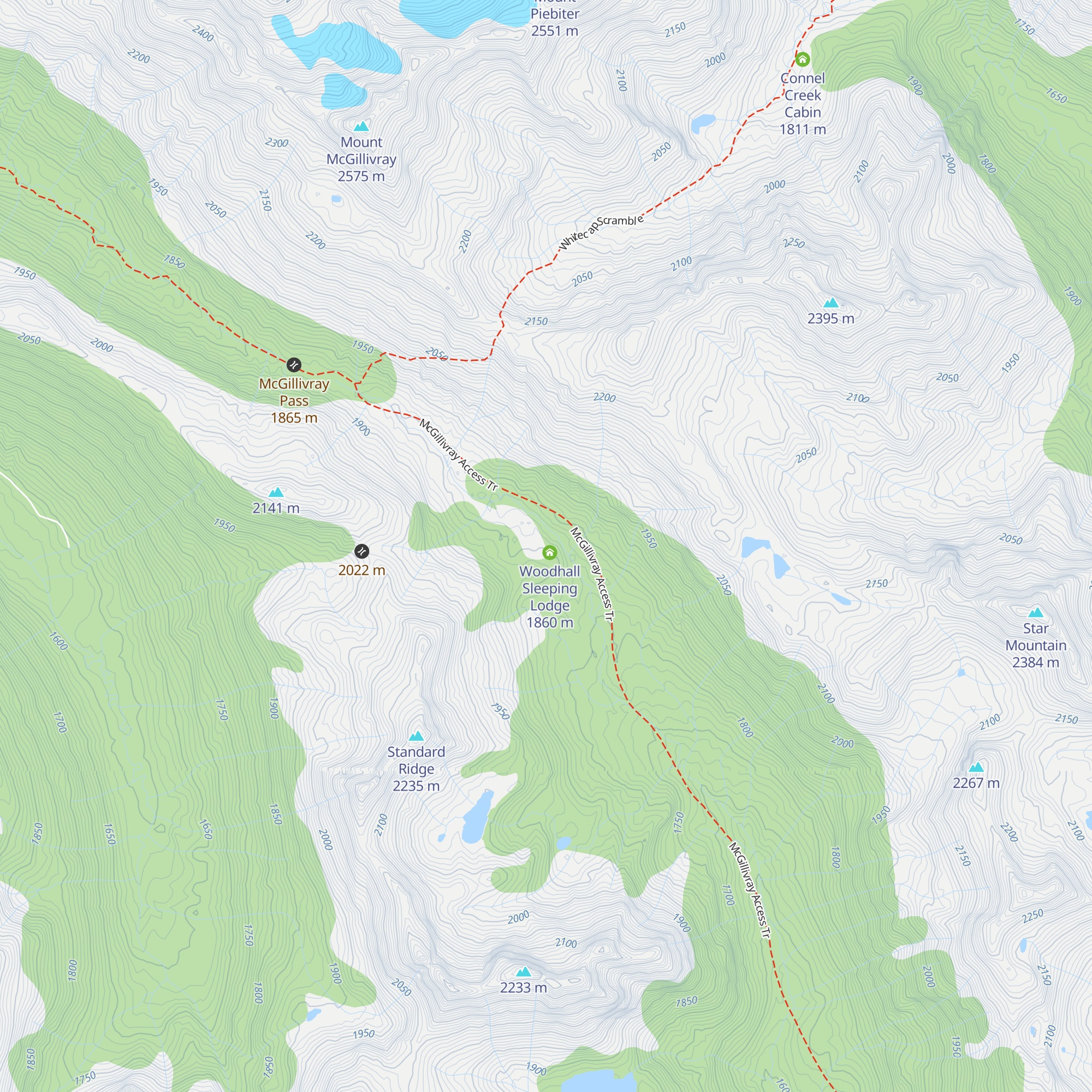 McGillivray Pass Lodge map