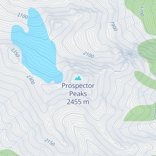 Map of Prospector Peaks