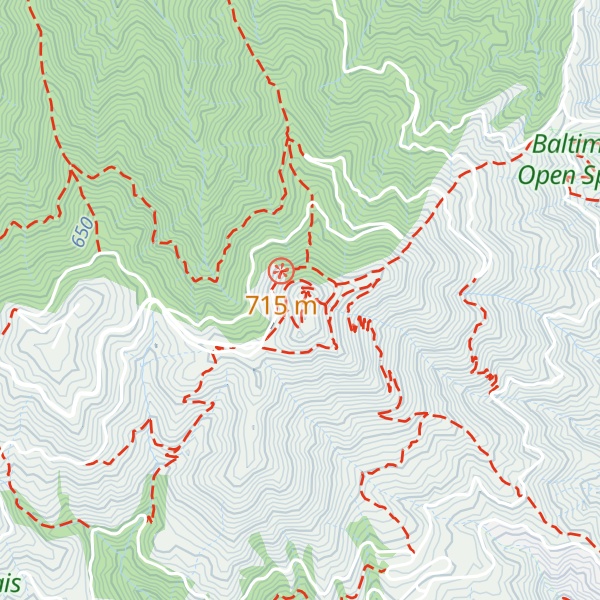 Map of Mount Tamalpais East Peak
