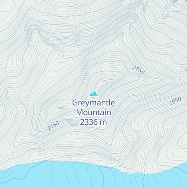 Map of Greymantle Mountain