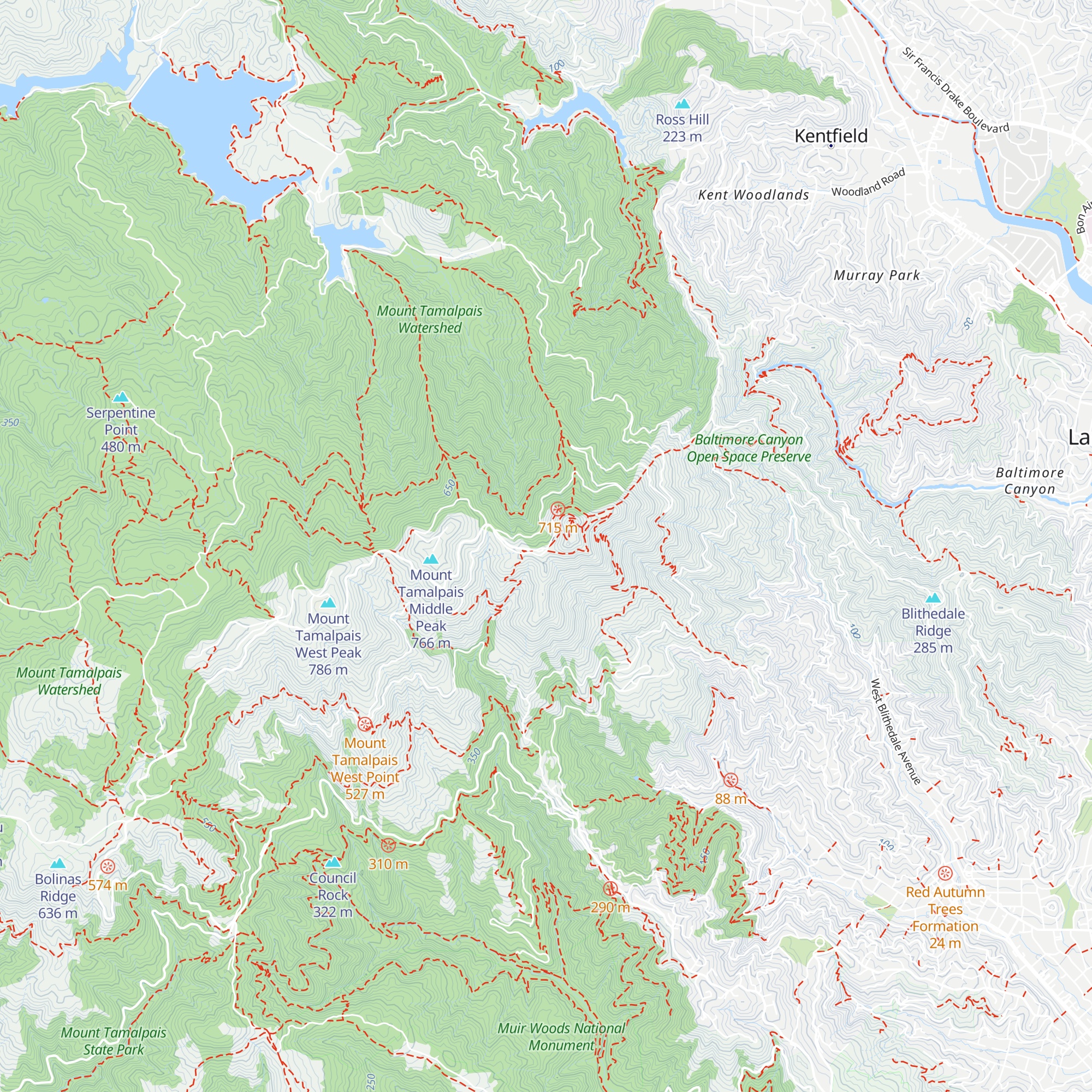 Mount Tamalpais Visitor's Center map