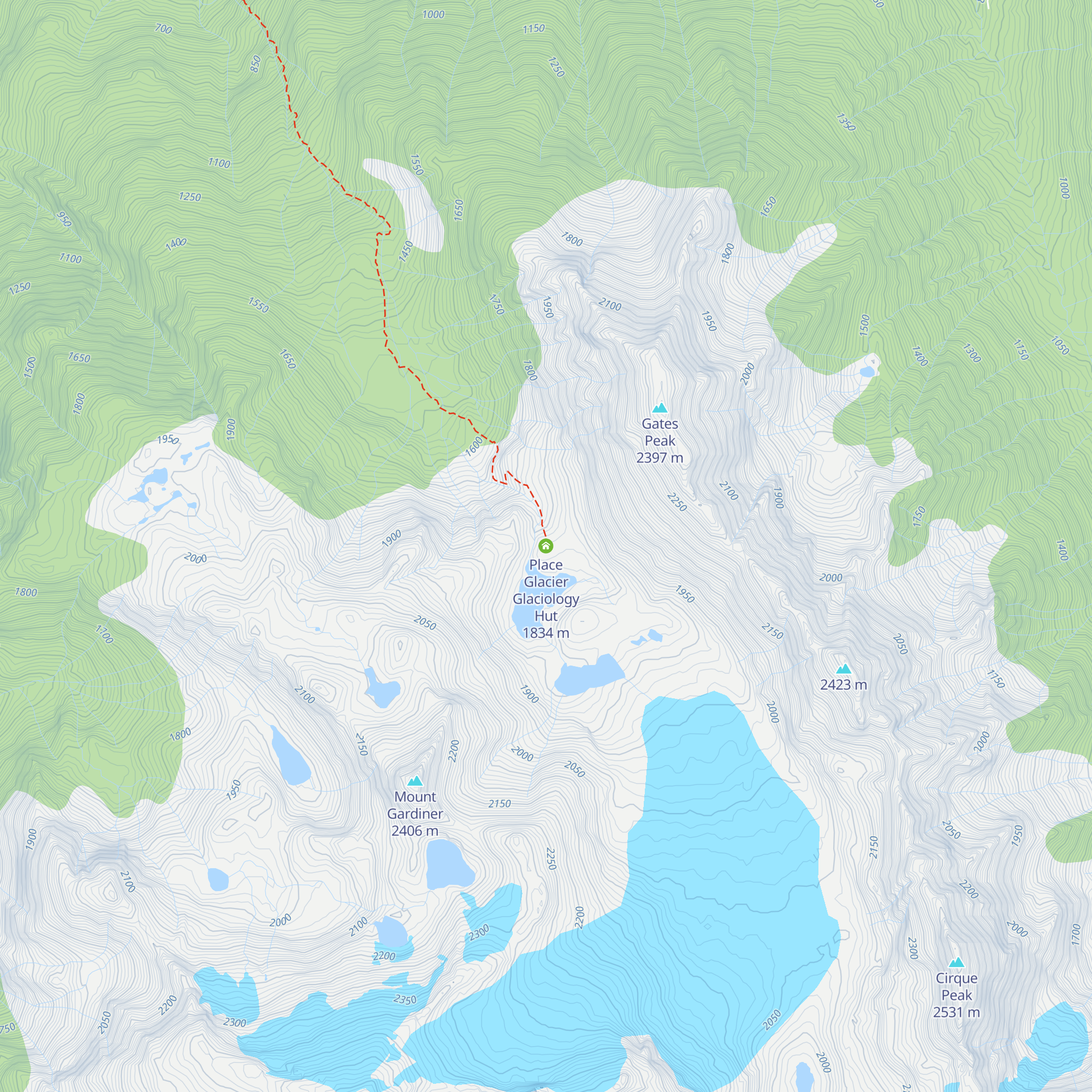Place Glacier Glaciology Hut map
