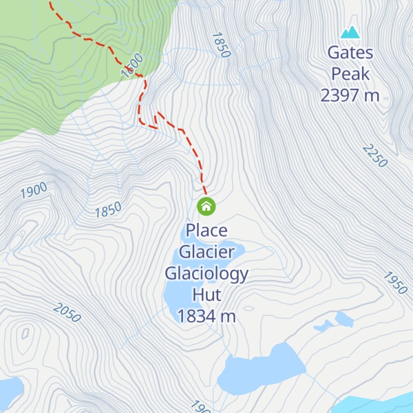 Map of Place Glacier Glaciology Hut
