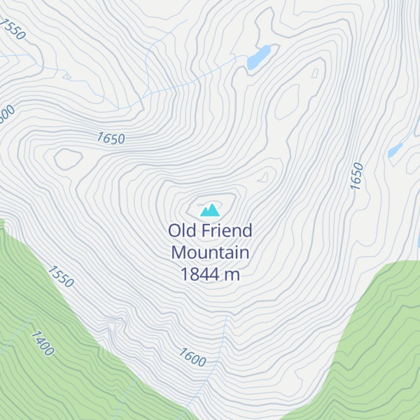 Map of Old Friend Mountain
