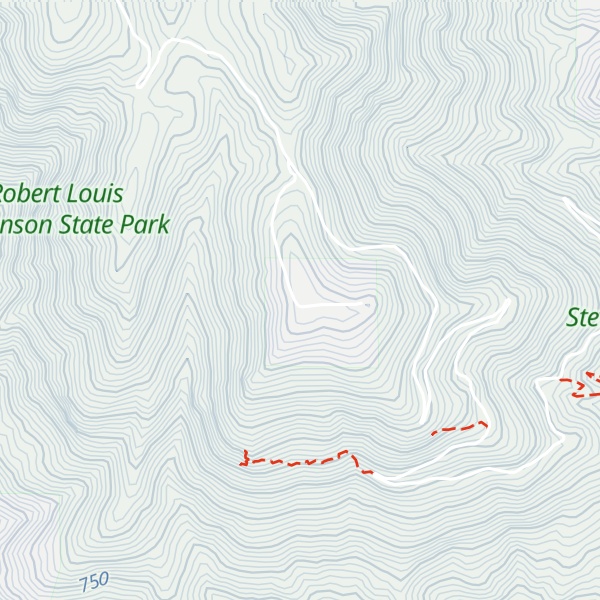 Map of Mount Saint Helena South Peak