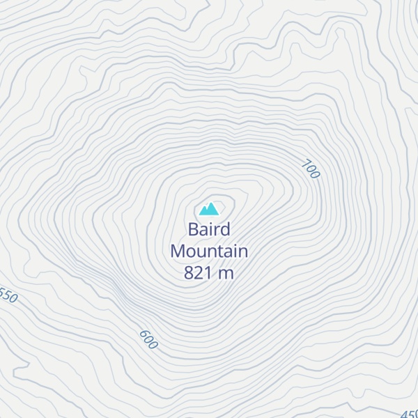 Map of Baird Mountain