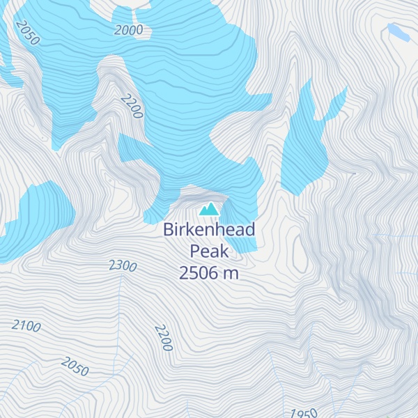 Map of Birkenhead Peak