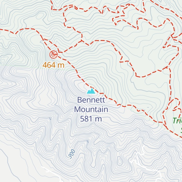 Map of Bennett Mountain