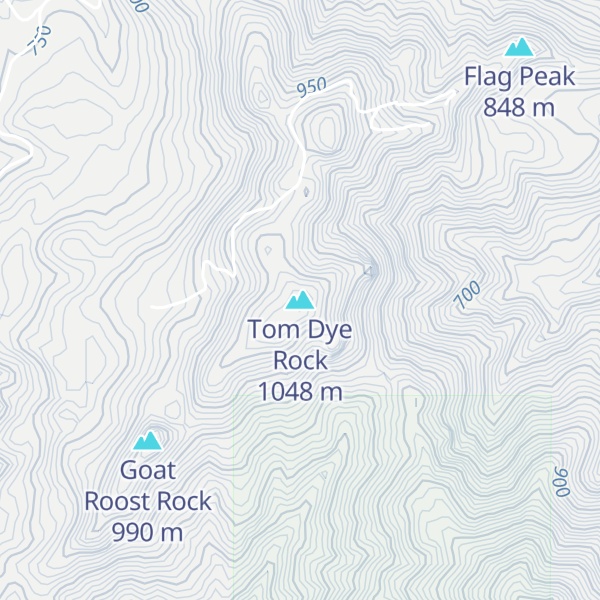 Map of Tom Dye Rock