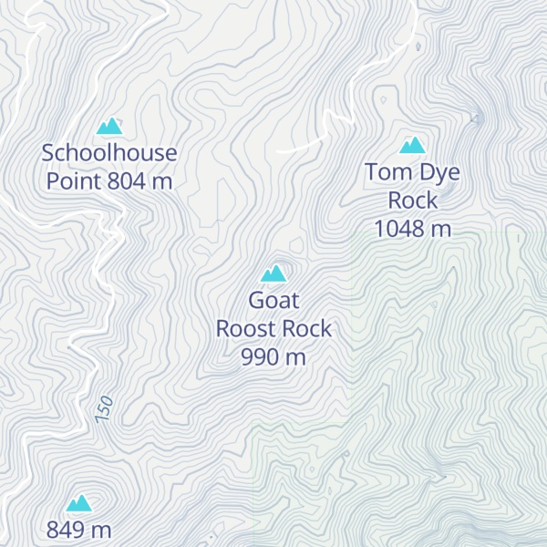 Map of Goat Roost Rock