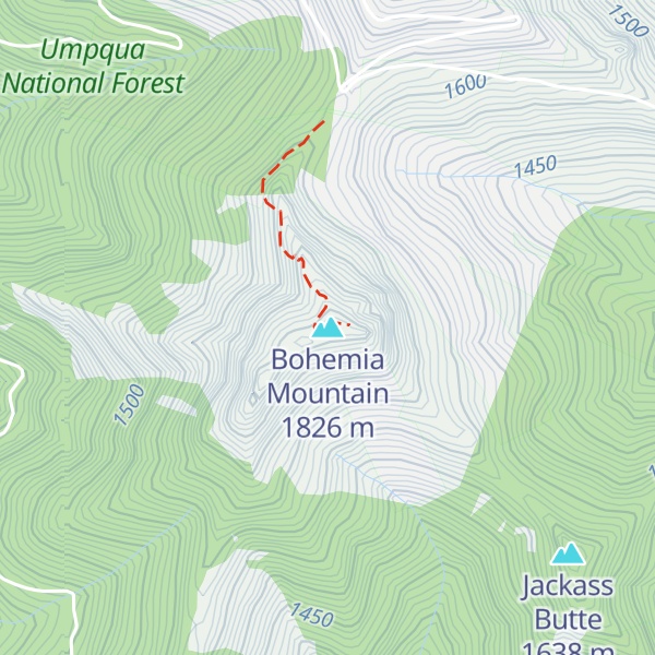 Map of Bohemia Mountain