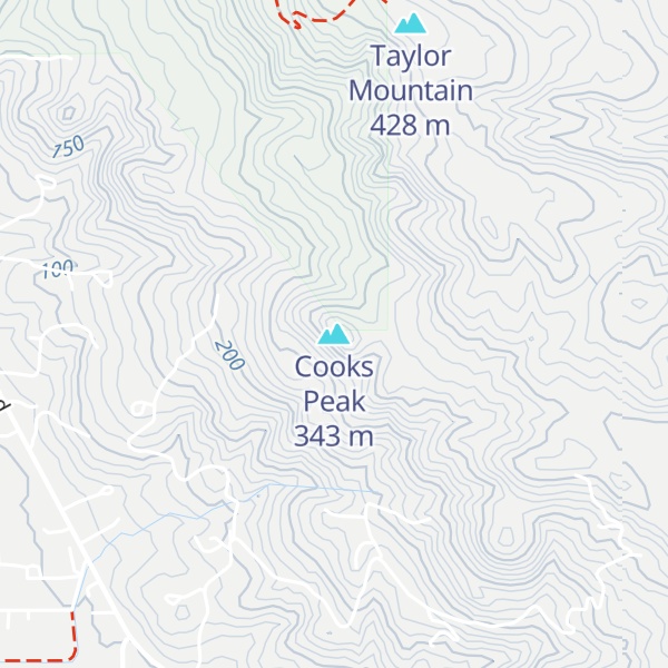 Map of Cooks Peak