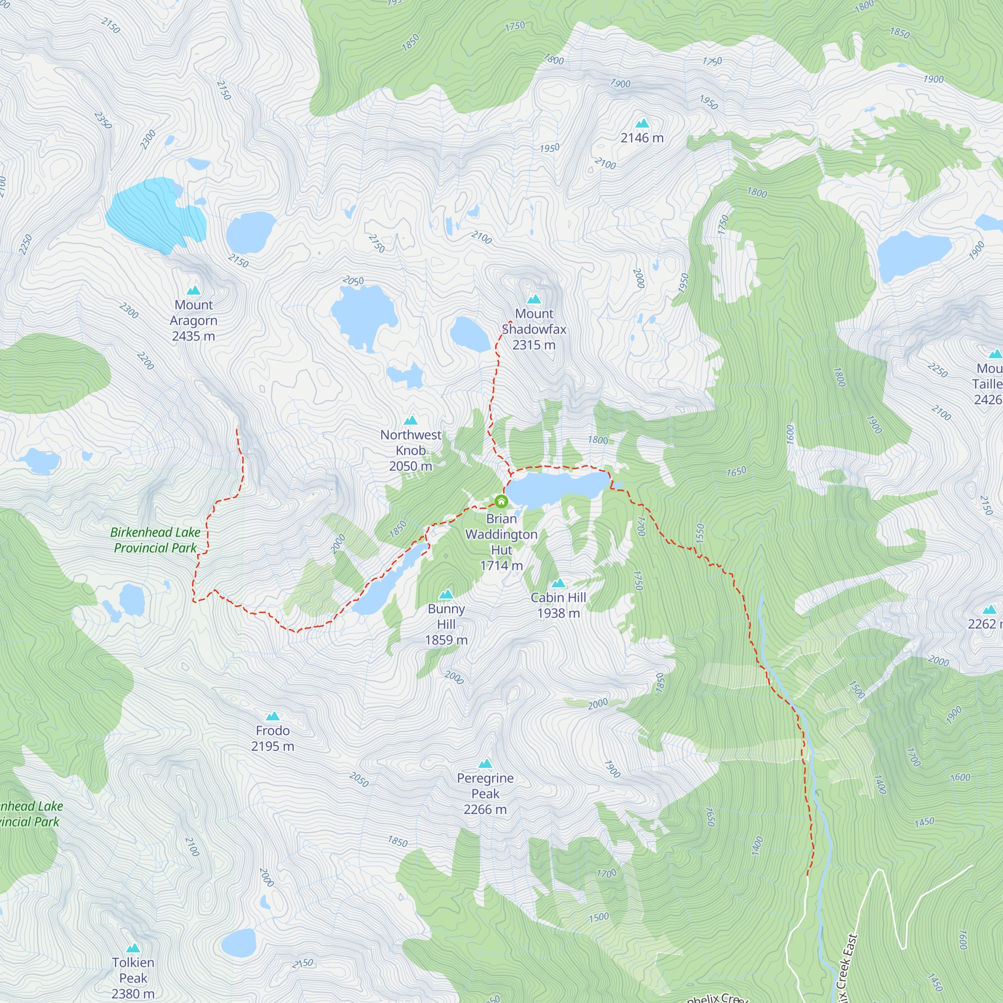 Brian Waddington Hut map