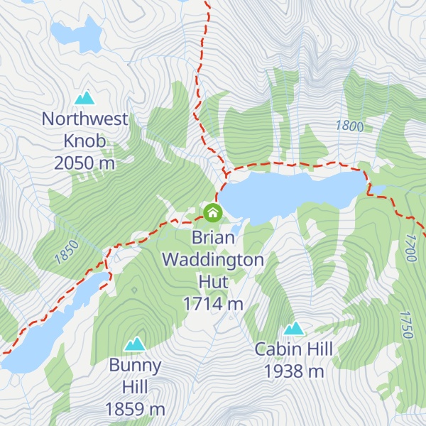 Map of Brian Waddington Hut