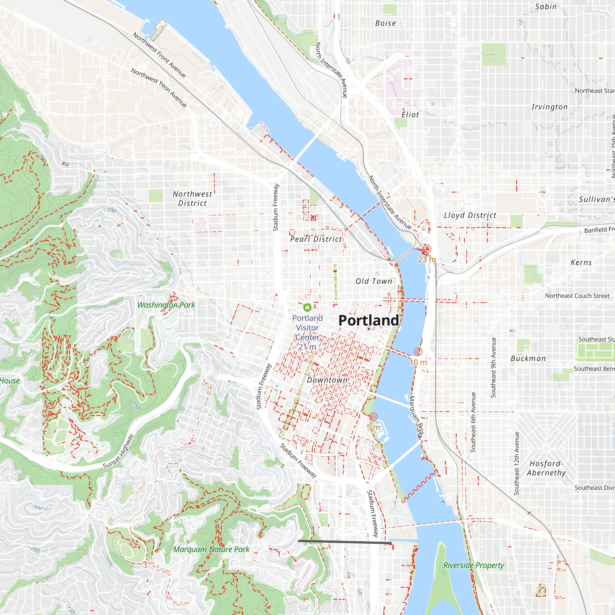Portland Visitor Center map