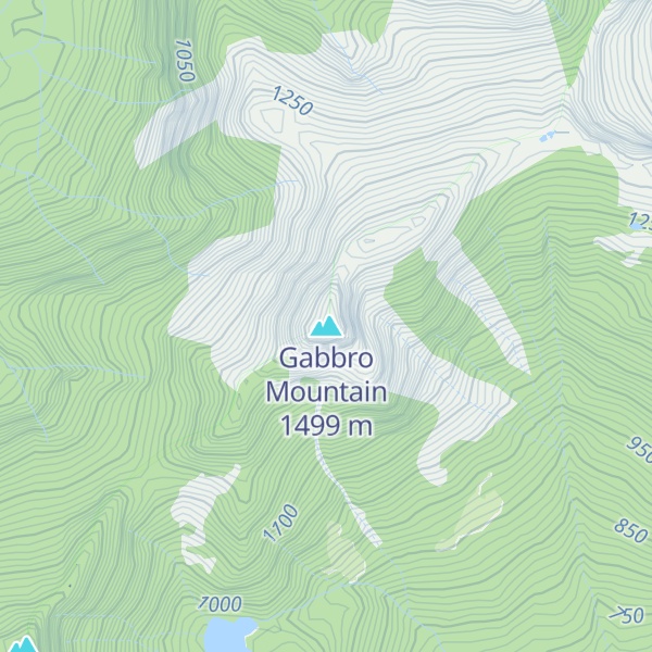 Map of Gabbro Mountain