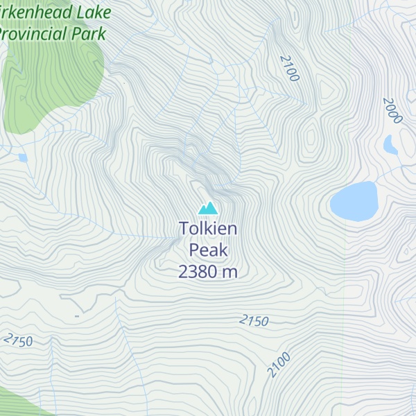 Map of Tolkien Peak
