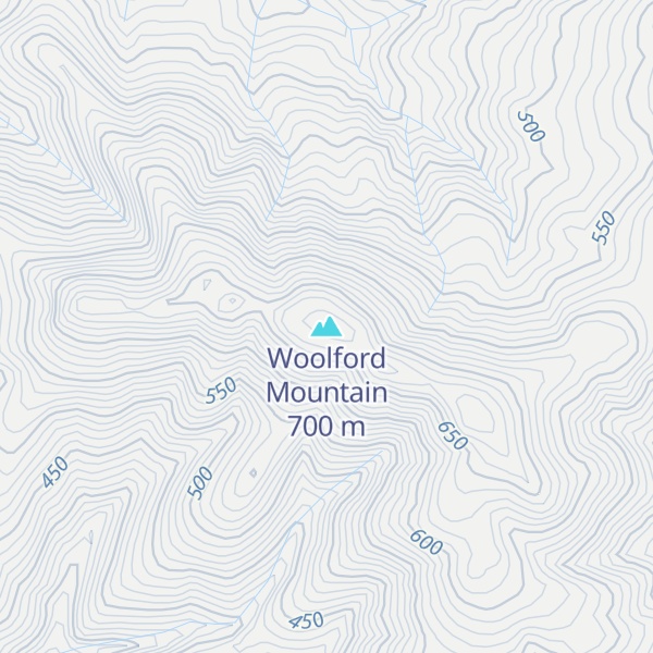 Map of Woolford Mountain
