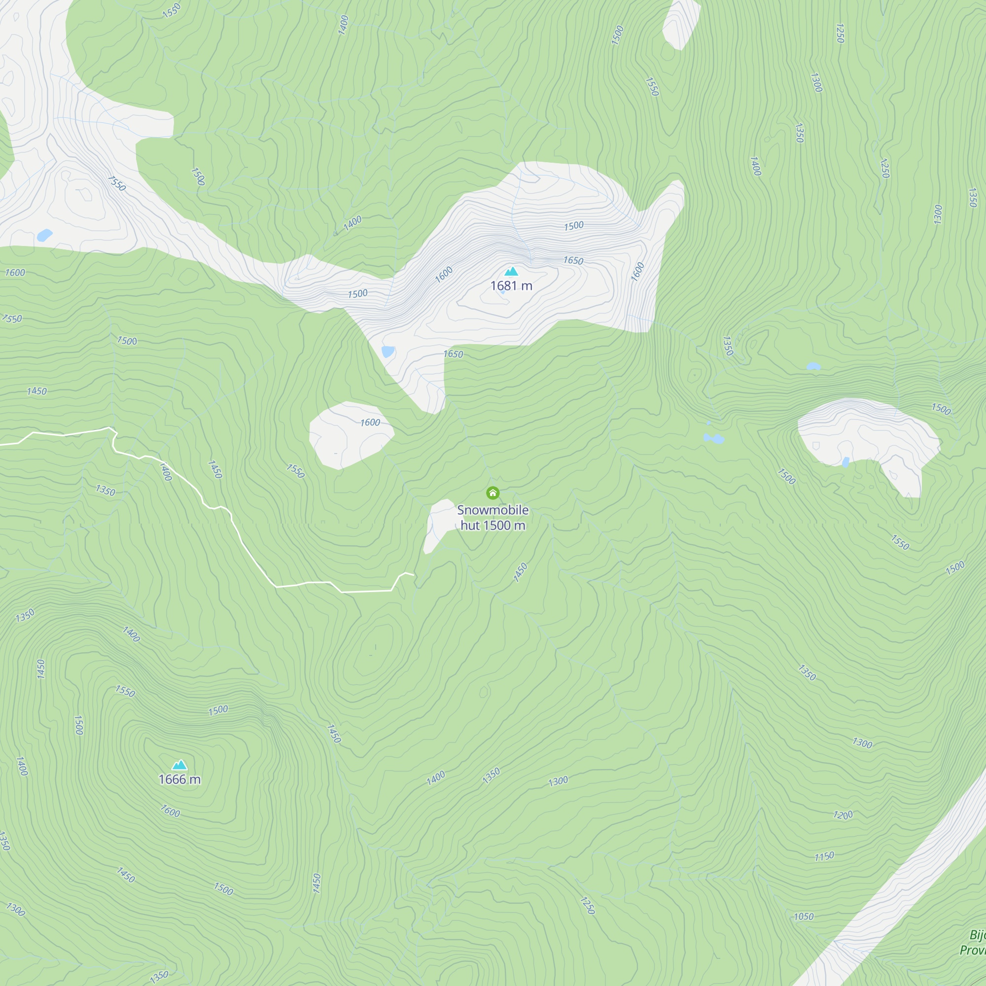 Snowmobile hut map