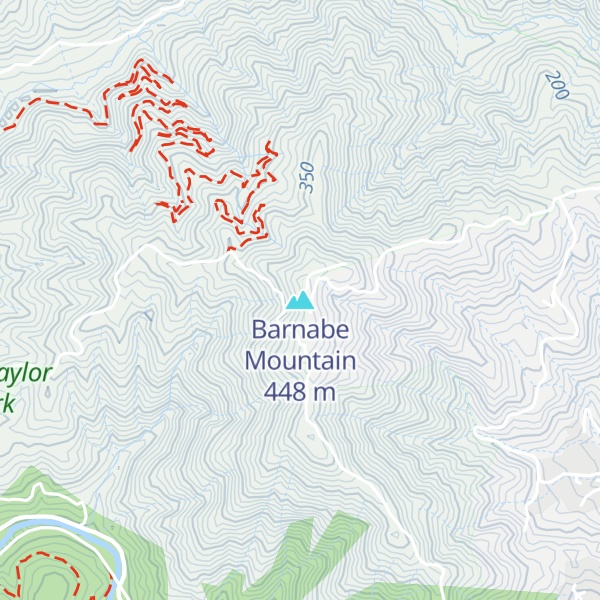 Map of Barnabe Mountain