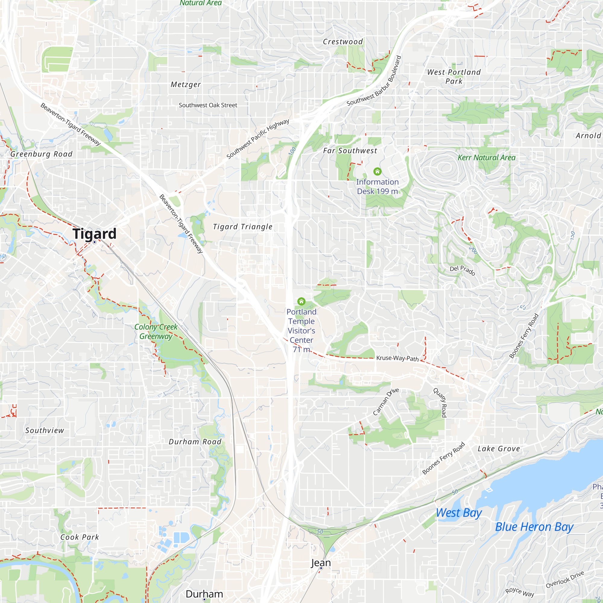 Portland Temple Visitor's Center map