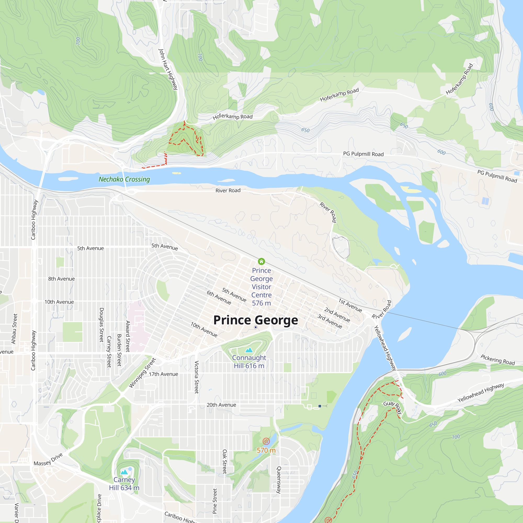 Prince George Visitor Centre map