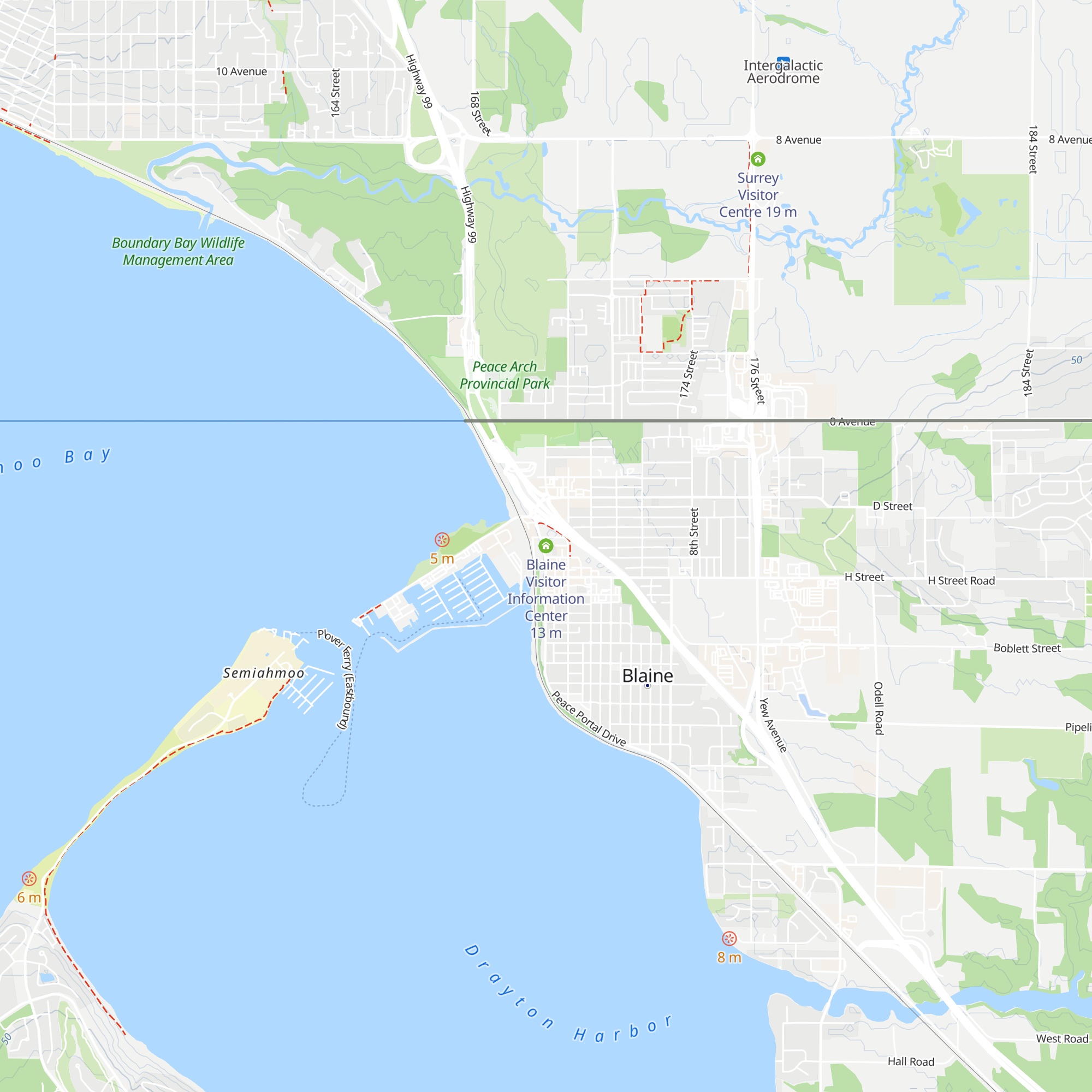 Blaine Visitor Information Center map