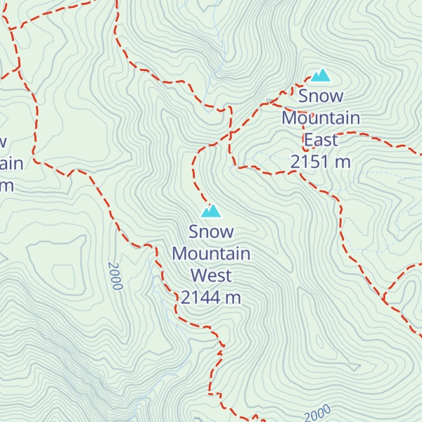 Map of Snow Mountain West